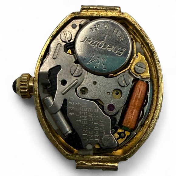 Vintage Jules Jurgensen Quartz Watch Head With Diamond Bezel Japan Movement - Picture 3 of 10